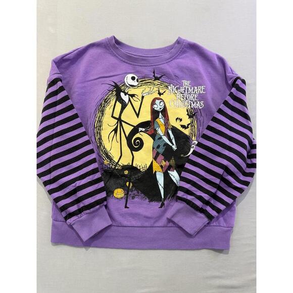 Disney Other - Nightmare Before Christmas Sweatshirt Kids 10-12 Purple Jack Sally Zero Disney